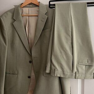 Men's River Island Light Green Skinny Fit Suit (Jacket + Pants)